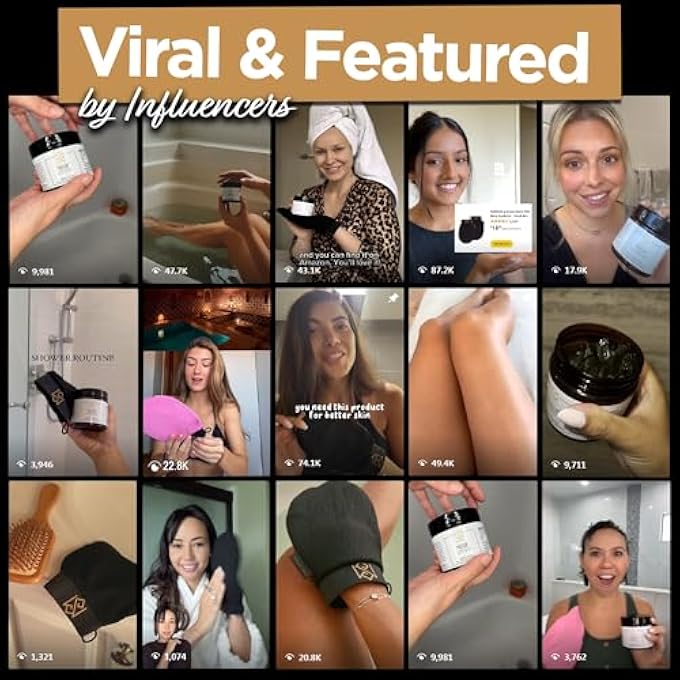 MS Exfoliating Bath Glove for Body Scrub (Kessa mitt) - PACK OF 2 - For Dead Skin Scrubbing and Deep Pore Cleansing - Gentle Viscose Fiber - by MoroccanSource - Image 2